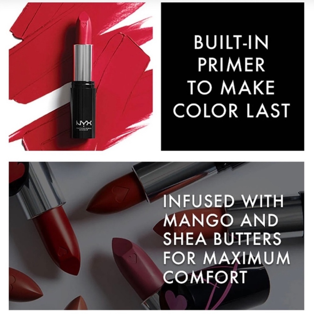 NYX Shea & Mango Butter Infused Ultra Saturated Hydrating Lipstick - Red Haute - Picture 3 of 6